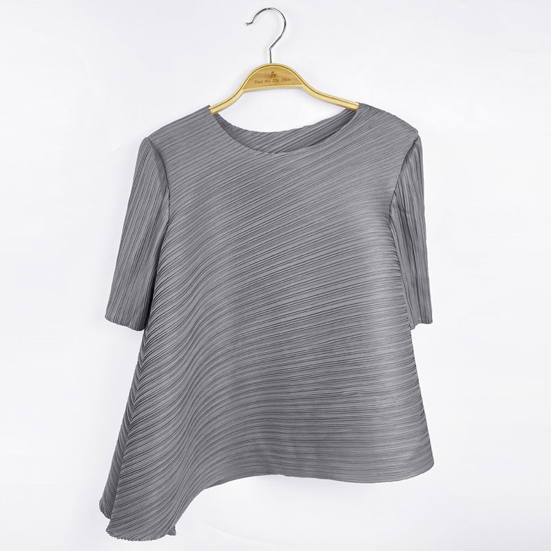 Basic Style Leisure Pullover round Neck Loose Women's T-shirt Top