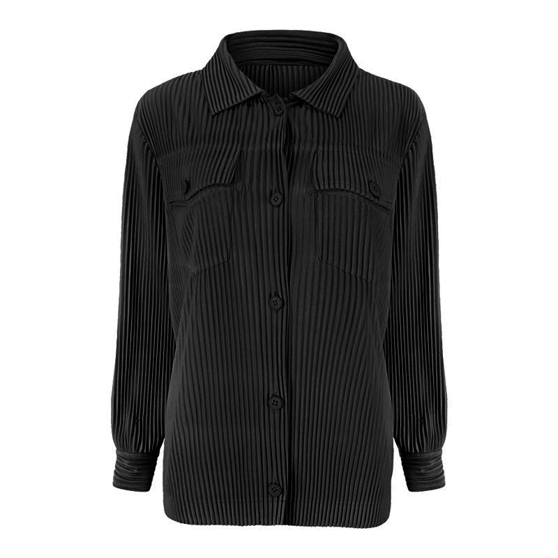 Casual Solid Color Shirt Women's Design Slim Fit Slimming Long Sleeves Women's Shirt