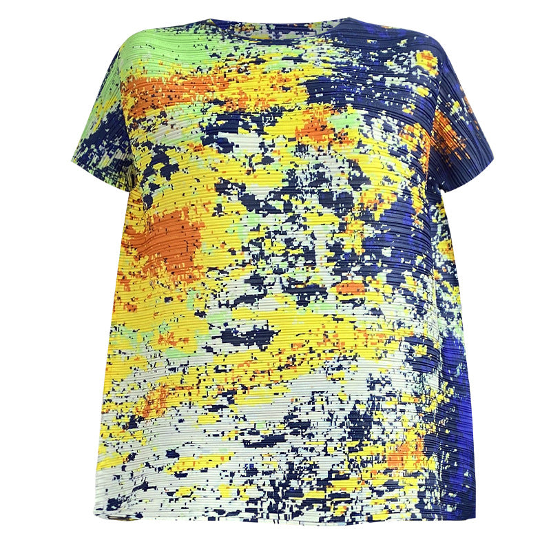 Printing Suit Loose Top All-Match Wide Leg Pants Harem Pants Two-Piece Set for Women