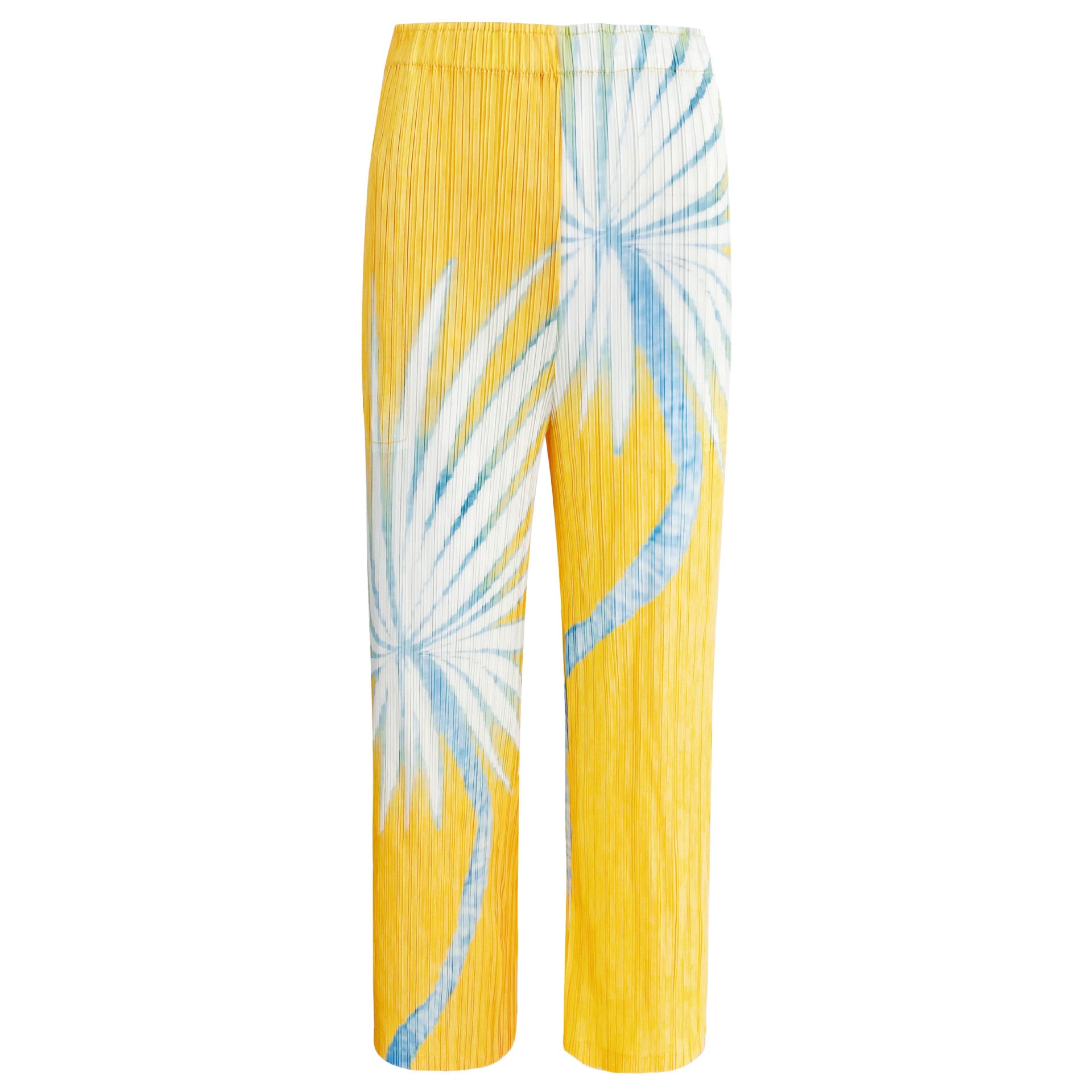 Printed 3/4 Sleeves Straight-Leg Pants Slim Fit Casual Two-Piece Suit