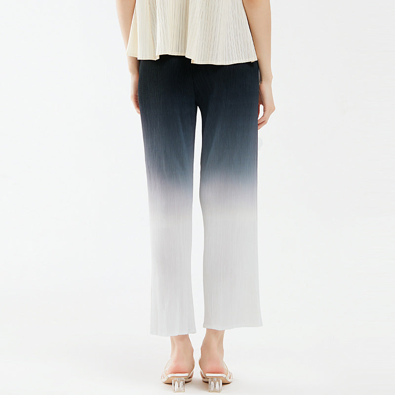 Nanyou Casual Versatile Slimming Pleated Straight-Leg Pants Women's Cropped Pants