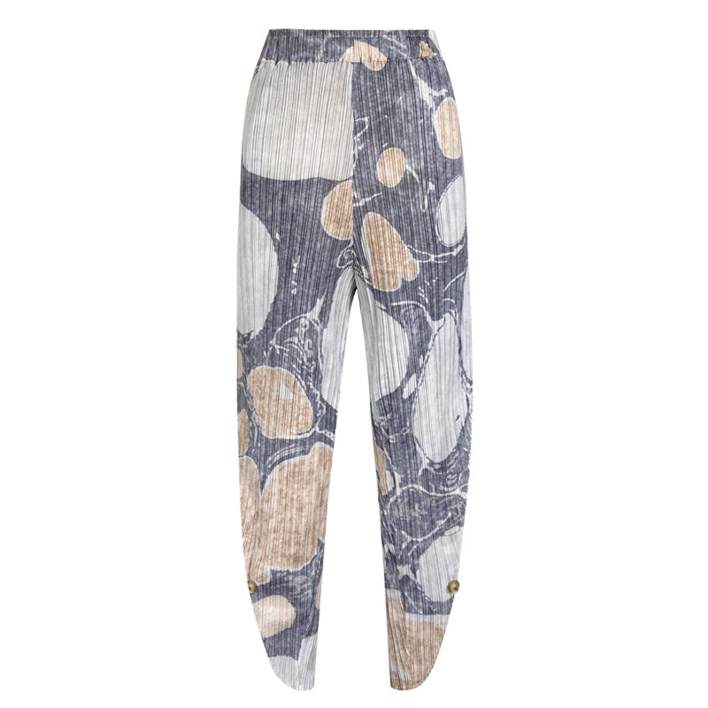 Design Pleated Suit Women's Casual Classic Style Two-Piece Set