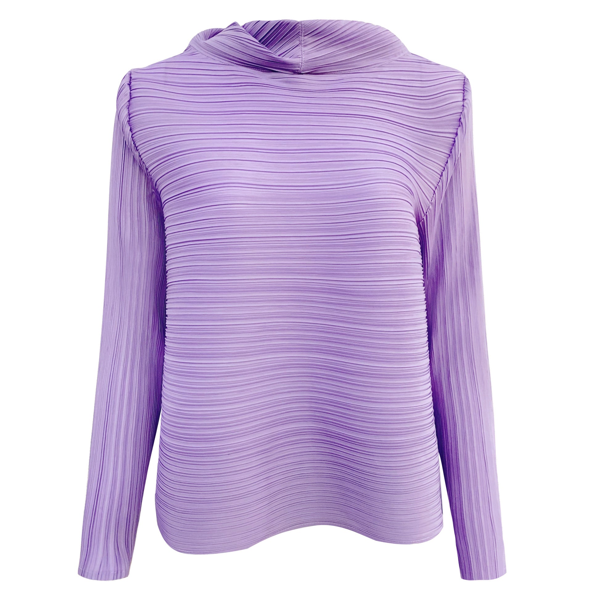 Long Sleeve A- line Scarf Collar Slim-Fit Solid Color plus Size T-shirt