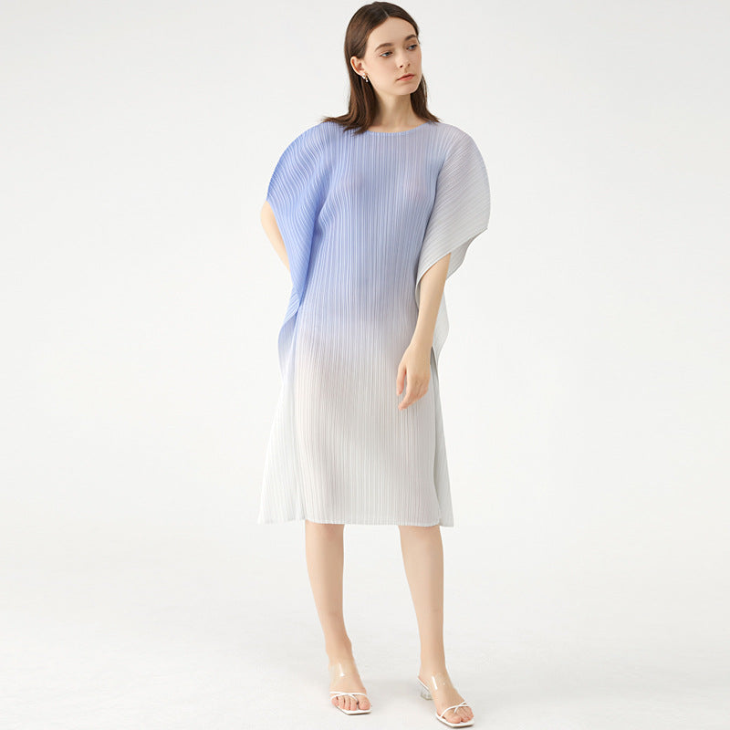 Gradient Dress Autumn Loose Slimming Mid-Waist Skirt Women's Mid-Length Anti-Aging Dress Women's