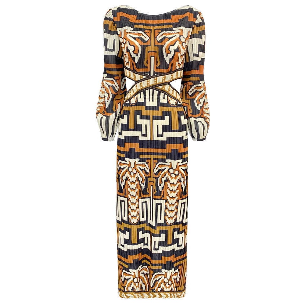 Elegant Dress Unique Design Slim Fit Midriff Outfit Hollow Dress