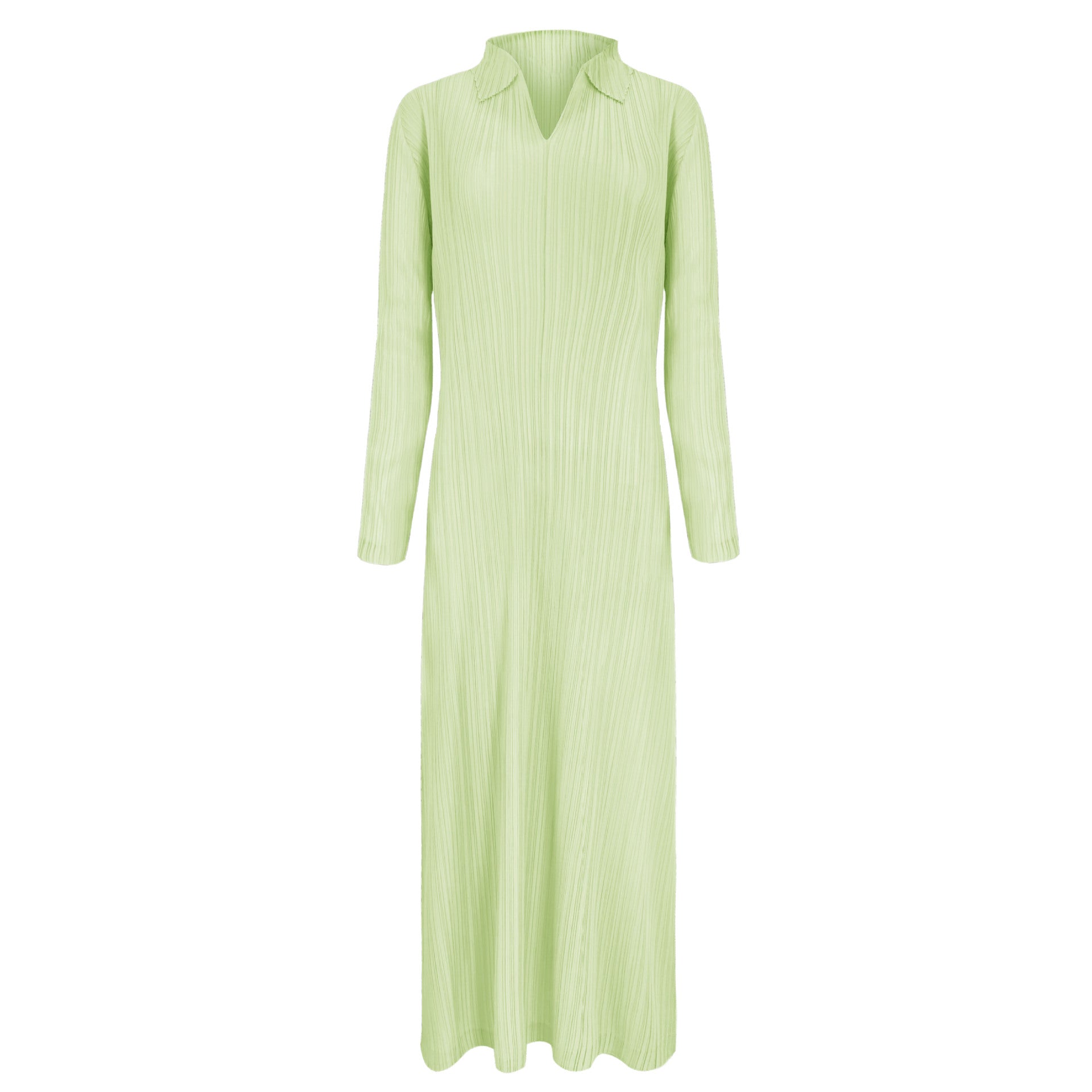 Dress Polo Collar Long Sleeve A- line Skirt for Women