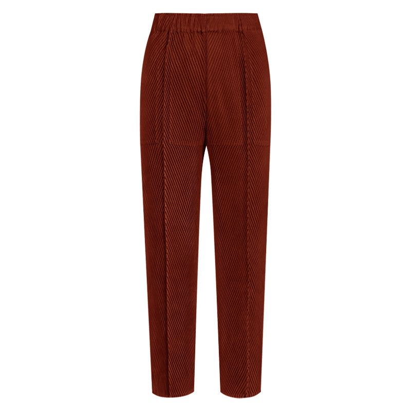 Scale Pleated Casual Slimming Trousers Loose Solid Color Skinny Pants All-Matching Pants Women