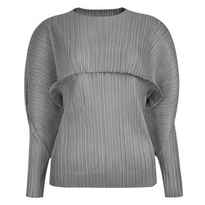 Peplum Top Women's Solid Color Long Sleeve round Neck T-shirt Stitching Elegant Bottoming Shirt