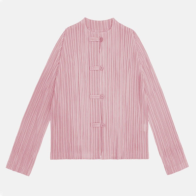 New Chinese Style Light National Style Women's round Neck Solid Color Shirt Underwear Long Sleeved Top