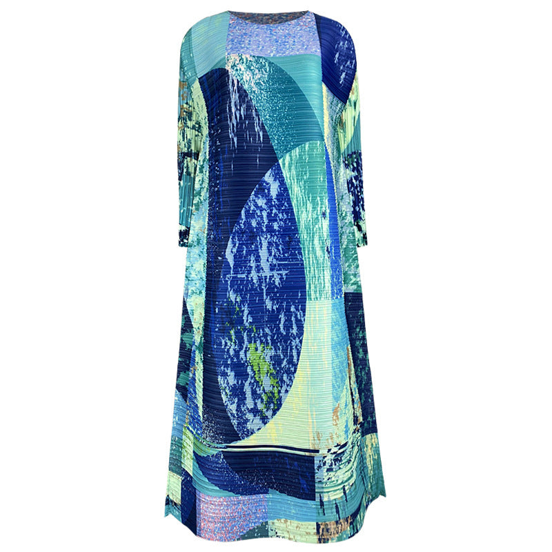 Dress Loose Slimming Spring and Autumn Dignified Goddess Personality Painted Print Skirt