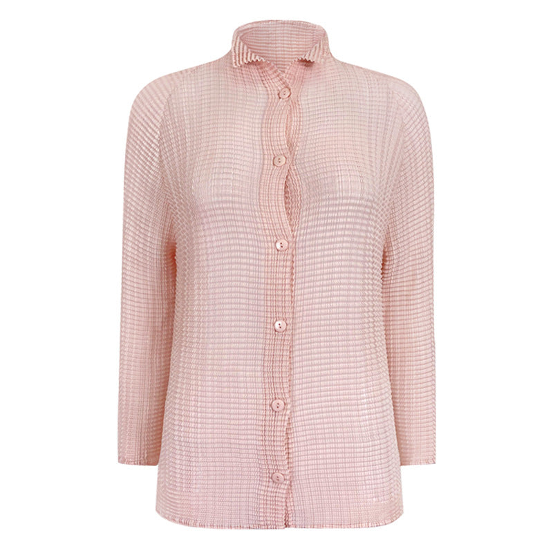Comfortable Long Sleeve Shirt Non-Ironing Shirt Design Sense Niche Top Coat for Women