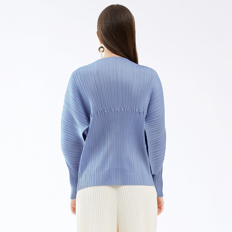 Peplum Top Women's Solid Color Long Sleeve round Neck T-shirt Stitching Elegant Bottoming Shirt