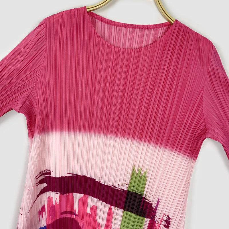 Niche Oil Painting Dress Women's Slimming Dress-Level Printed Floral Skirt