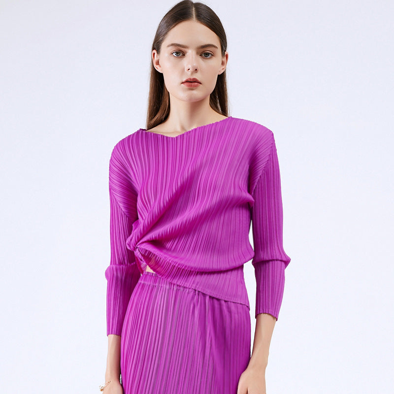 Basic All-Matching Long Sleeve Design Sense Niche Young Top for Women