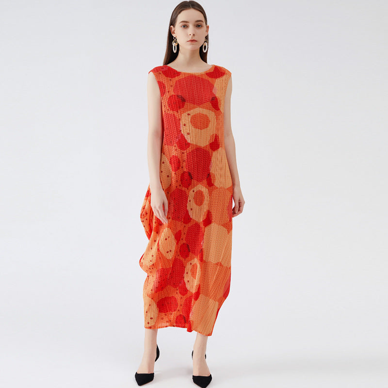 Plus Size Dress Lantern Long Skirt Western Style Youthful-Looking Slimming