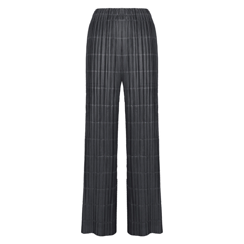 Ankle-Length Pants Solid Color Slim-Fitting Loose Versatile Slimming Straight Pants