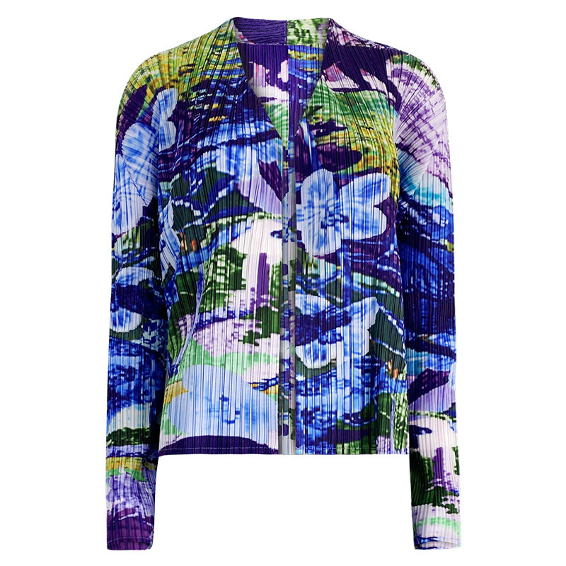 Nanyou Printed Painting Suit Long-Sleeved Jacket Straight Casual Pants Two-Piece Set