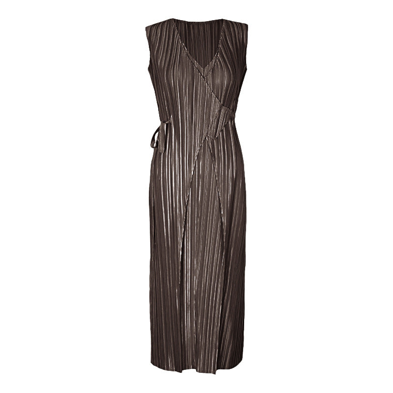 Dress Summer Women's Original Design Solid Color Stitching Mid-Length Loose Light Sense Dress Women