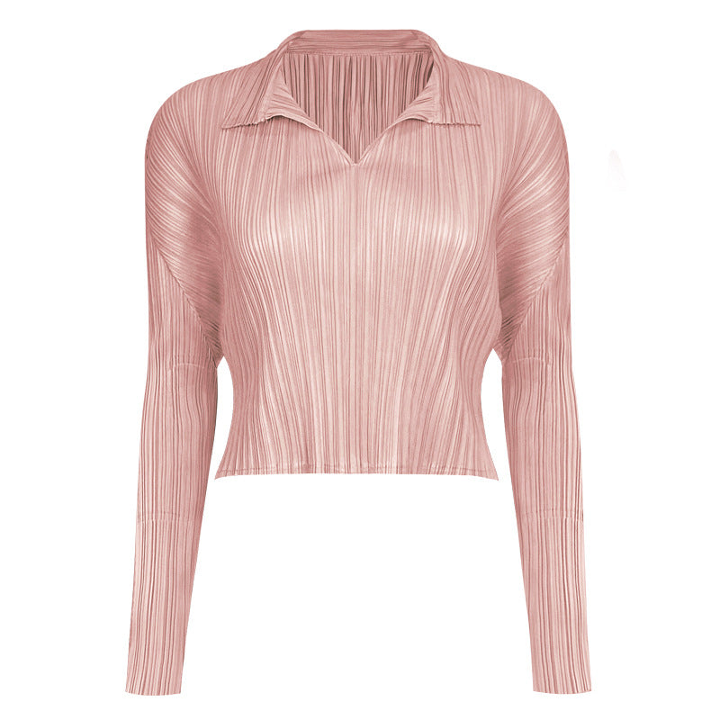 Design Temperament Fashion Top Cropped Long Sleeves T-shirt for Women