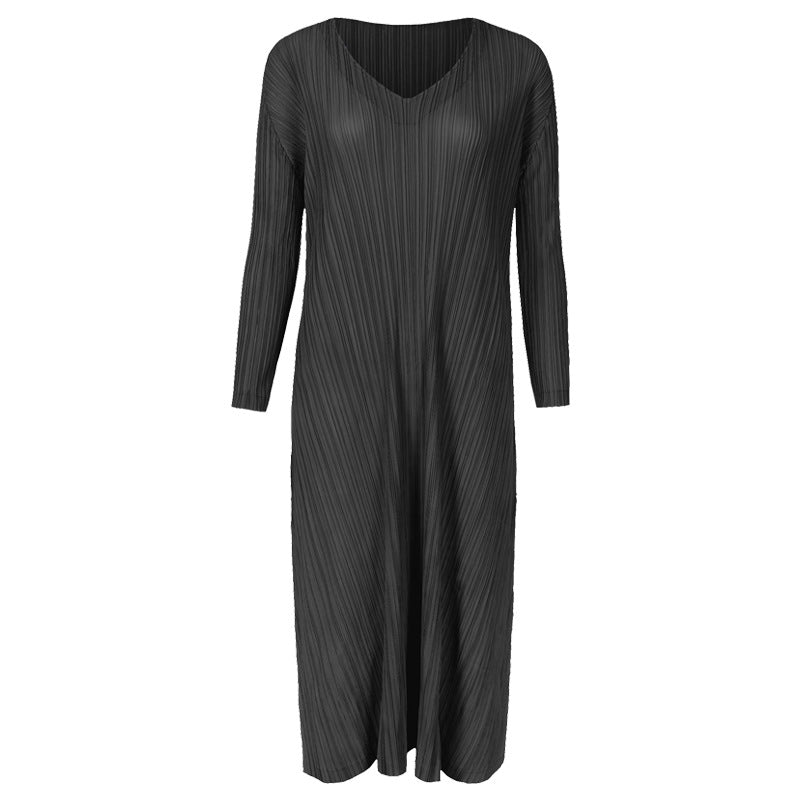 Dress Women's Simple Elegant V-neck Sexy Dress Waist Clothing Expansion Skirt