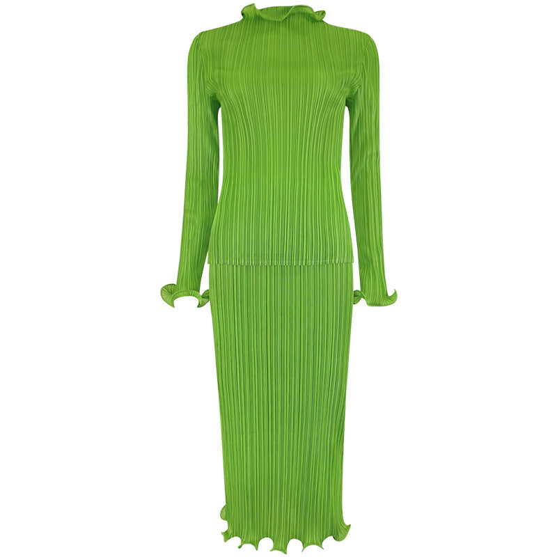 Casual Outfit Top Women's Fresh Green Summer A- line Skirt Suit Women