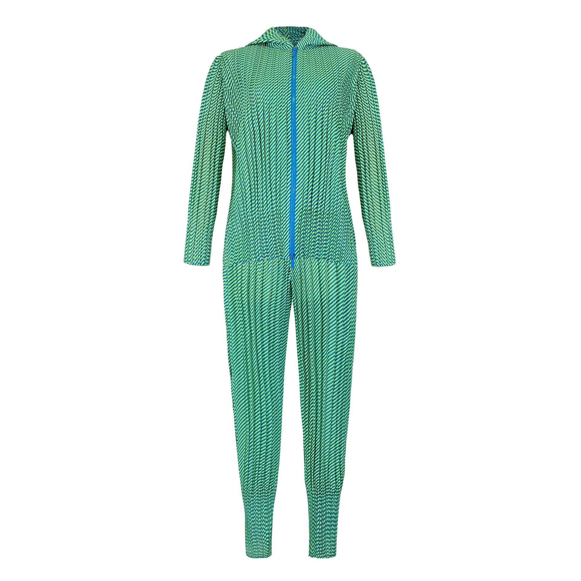 Casual Pleated Loose Striped Jacket Harem Pants Two-Piece Set