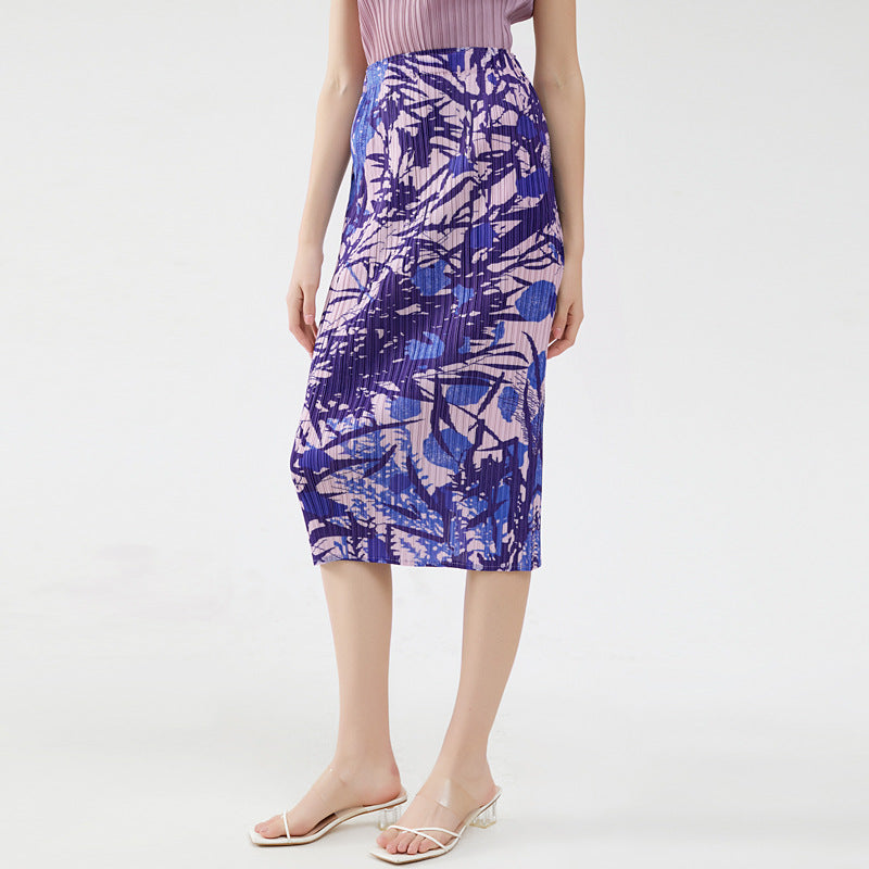 Landscape Printing and Dyeing Slim Skirt Female Temperament Wild Design Sense Slimming A- line Skirt