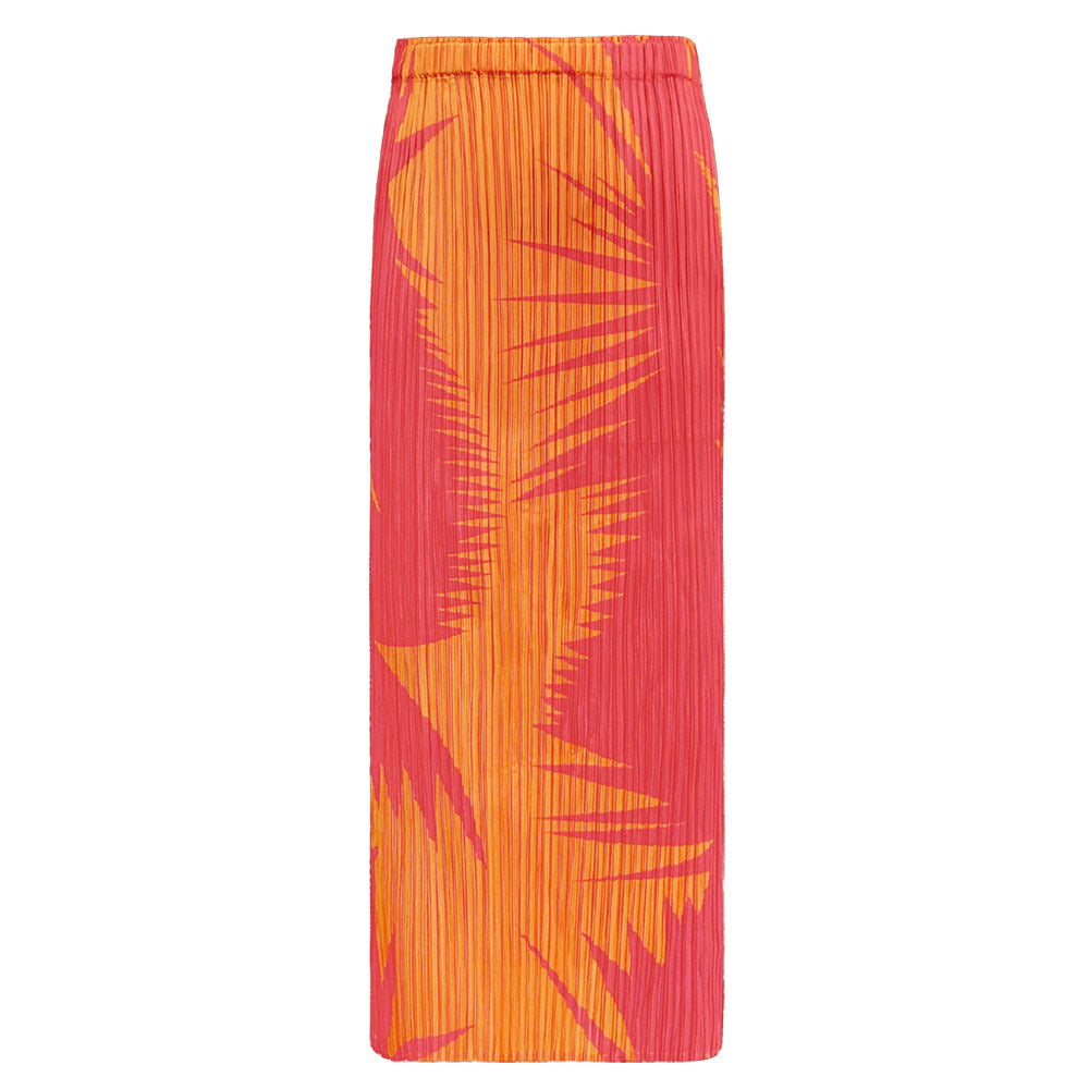 Lapel Short Sleeve Slim-Fit Printed Top Suit Women's Split Skirt Two-Piece Suit