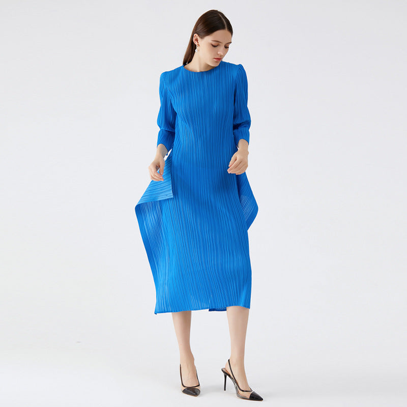 Casual Double-Piece Waist-Tight Design Sense Platycodon Grandiflorum Pleated Temperament Dress