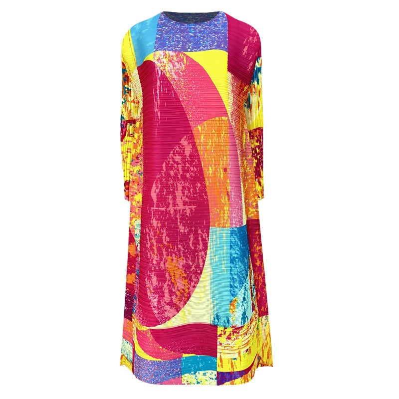 Dress Loose Slimming Spring and Autumn Dignified Goddess Personality Painted Print Skirt