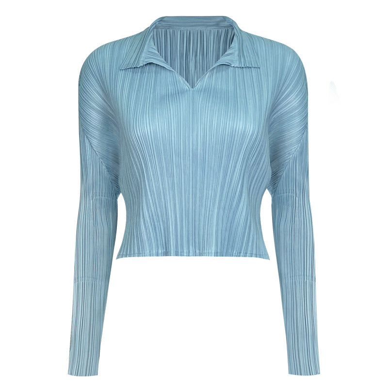 Design Temperament Fashion Top Cropped Long Sleeves T-shirt for Women