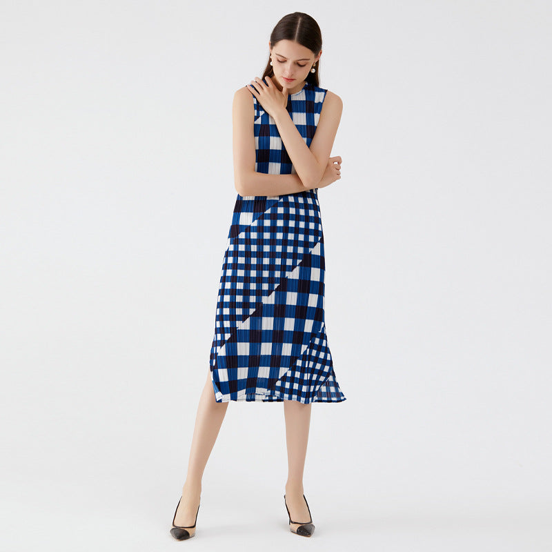 Plaid Dress Female Summer Dress Female Year Slimming A- line Skirt