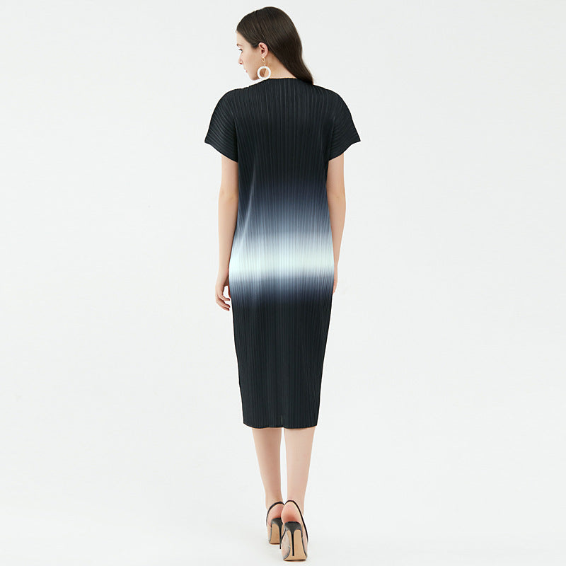 Grade Design Gradient Skirt Pleated Temperament Slimming Dress Female Summer