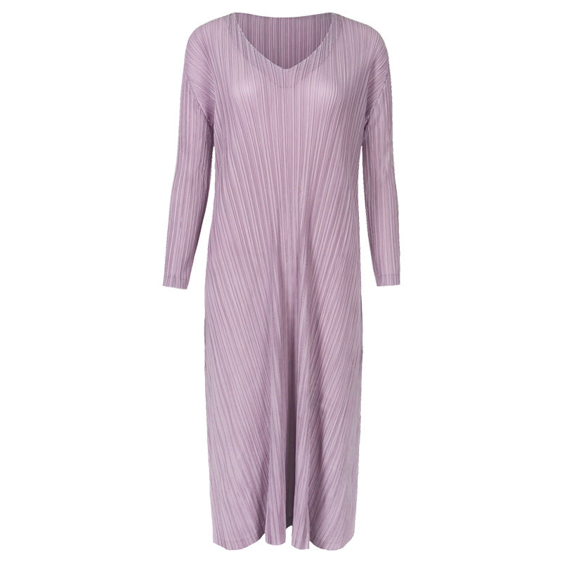 Dress Women's Simple Elegant V-neck Sexy Dress Waist Clothing Expansion Skirt