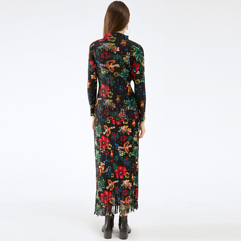 Casual Suit Long Sleeve Floral Skirt Top Female Niche Vintage Print Suit Female