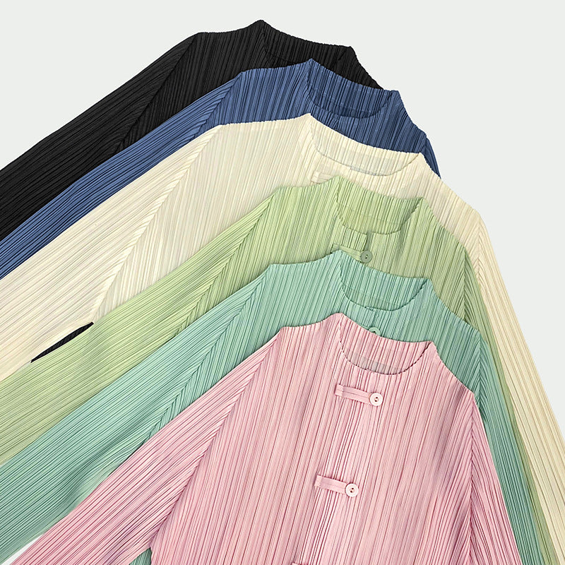 New Chinese Style Light National Style Women's round Neck Solid Color Shirt Underwear Long Sleeved Top