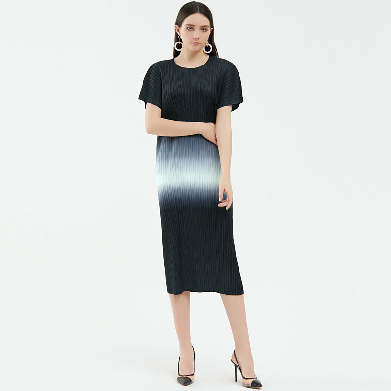 Grade Design Gradient Skirt Pleated Temperament Slimming Dress Female Summer