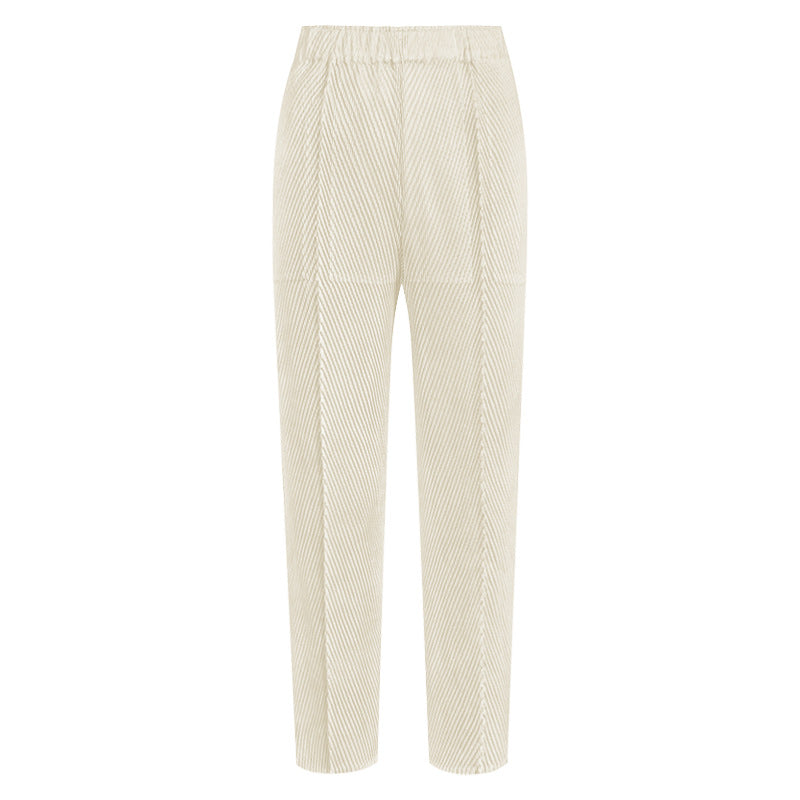 Scale Pleated Casual Slimming Trousers Loose Solid Color Skinny Pants All-Matching Pants Women