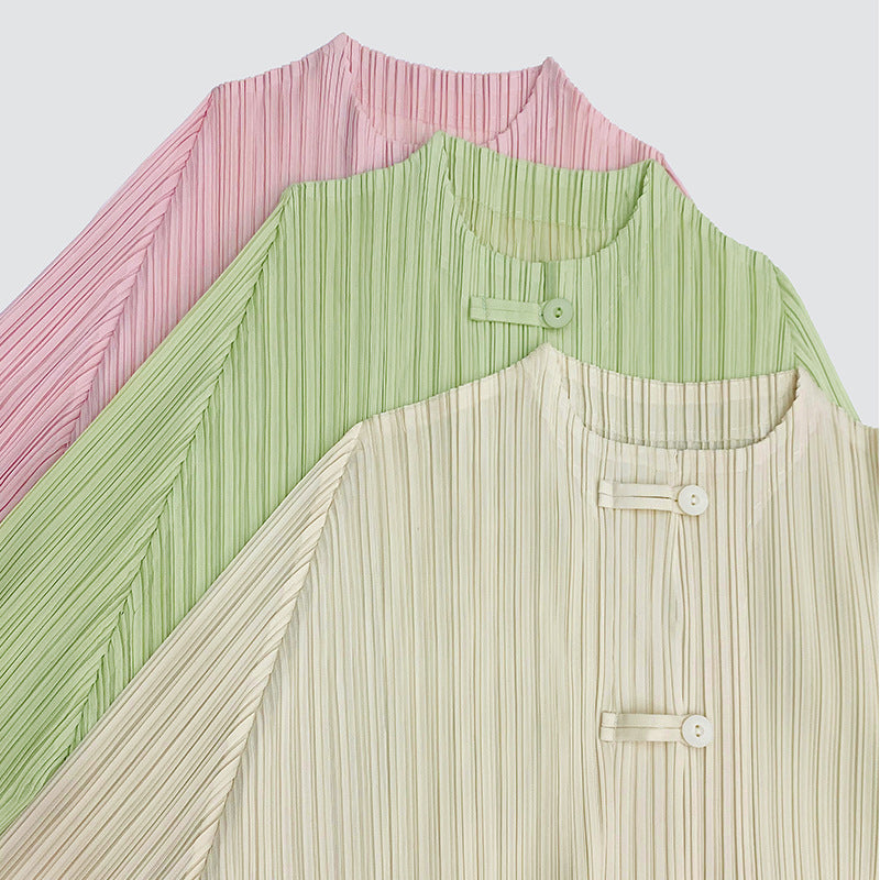 New Chinese Style Light National Style Women's round Neck Solid Color Shirt Underwear Long Sleeved Top