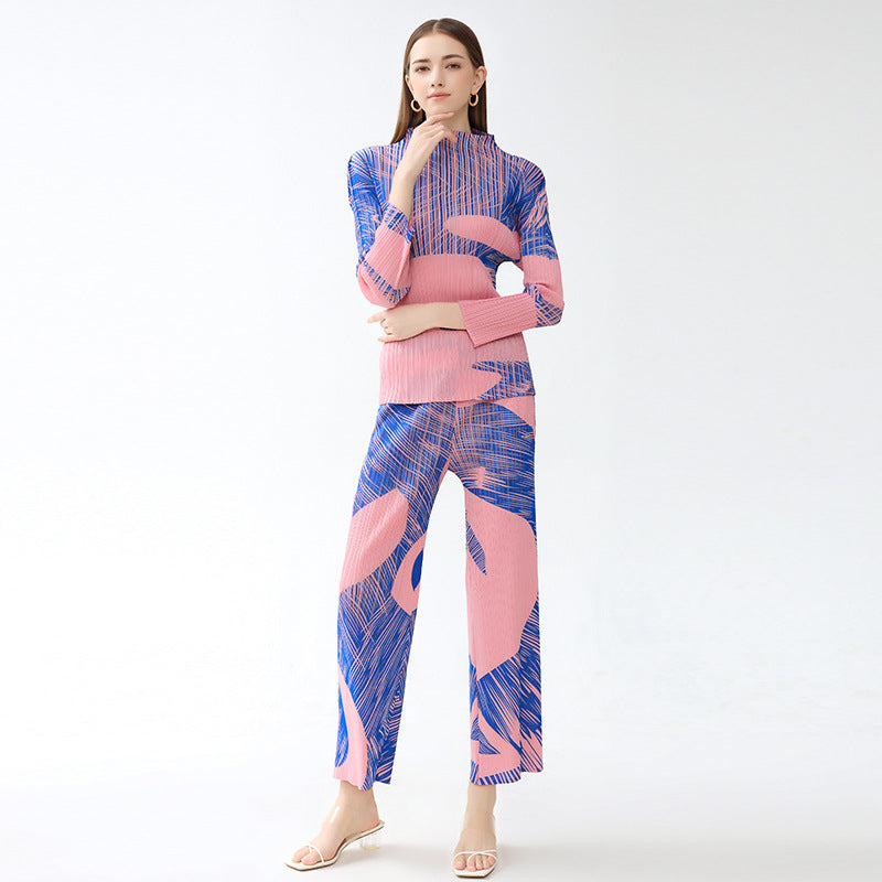 Casual Suit Women's Long-Sleeved Top Casual Pants Slim Fit Two-Piece Suit Autumn Women's