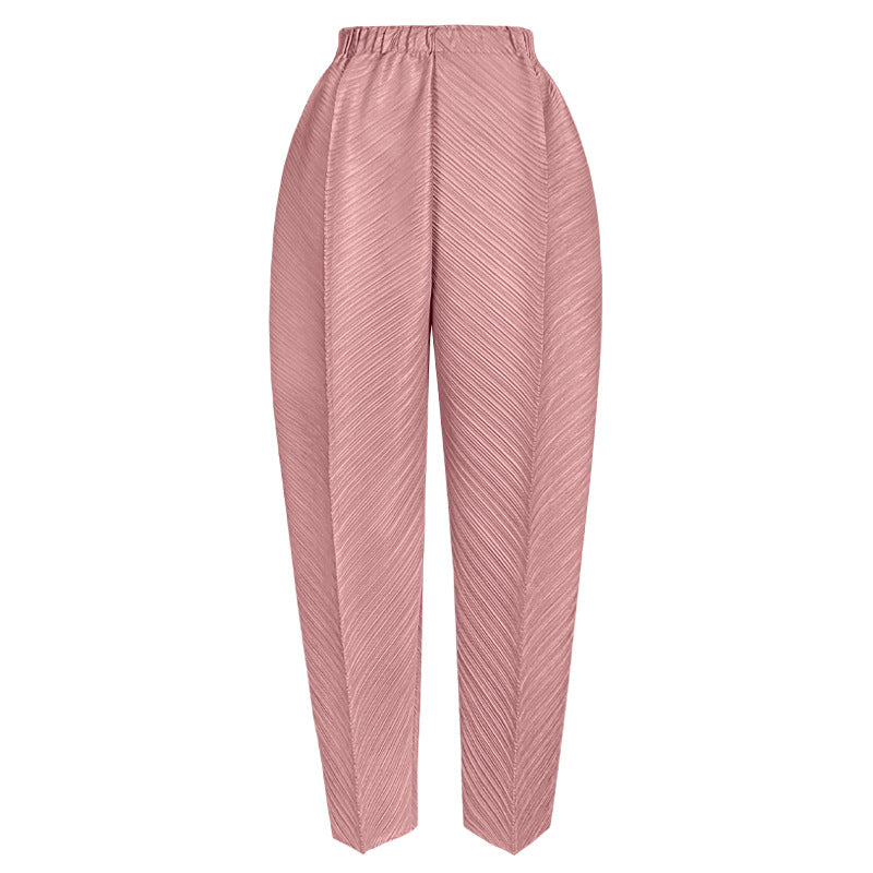 Elastic Waist Women's Winter Loose Waist Long Tapered Casual Pants Stretchy Harem Pants