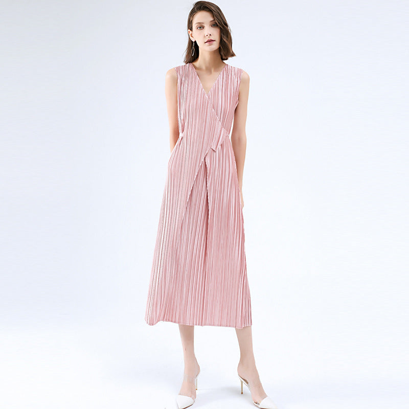 Dress Summer Women's Original Design Solid Color Stitching Mid-Length Loose Light Sense Dress Women