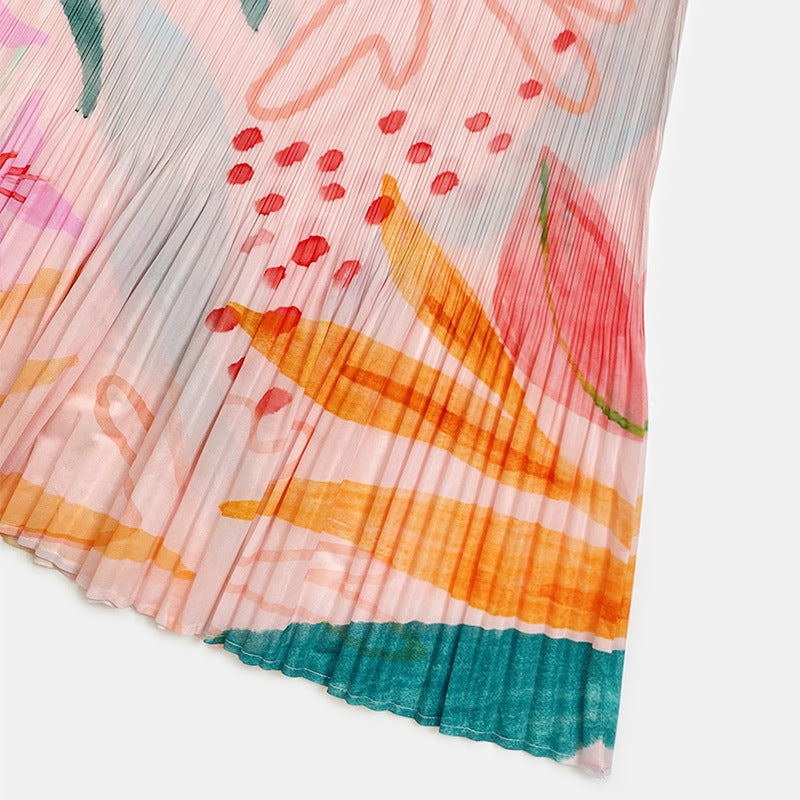 Nanyou Skirt Printing Grade Casual A- line Dress Sense Classic Style