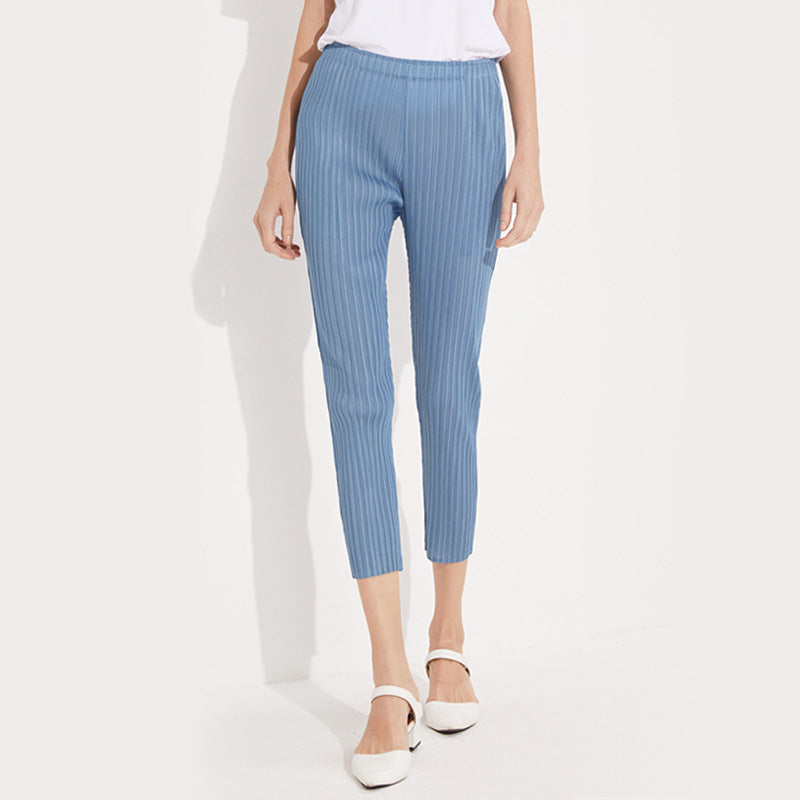 Pleated Comfortable Slim Fit Slimming Tapered Casual Pants Pencil Pants All-Matching Pants