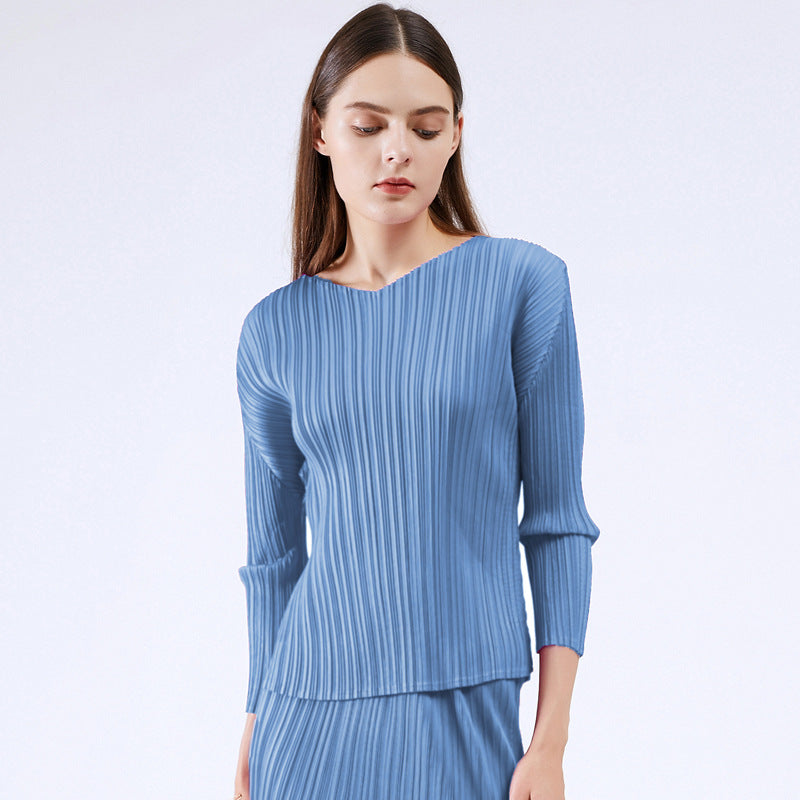 Basic All-Matching Long Sleeve Design Sense Niche Young Top for Women