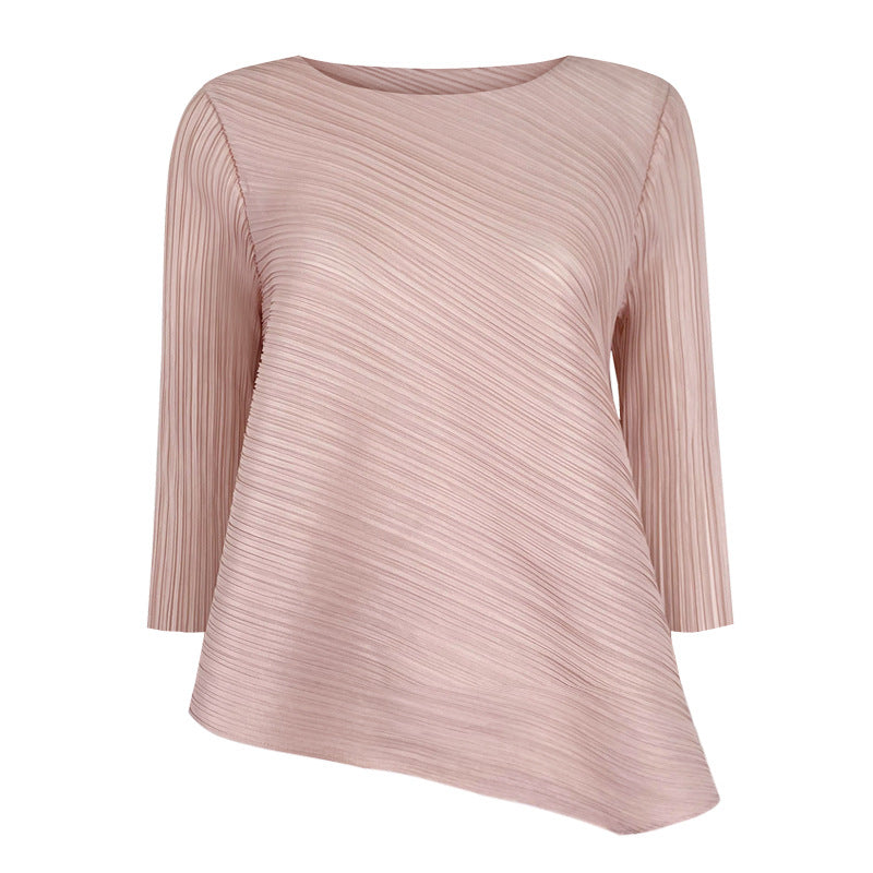 Basic Style Solid Color Long-Sleeved Top All-Match Bottoming T-shirt Women's Clothing