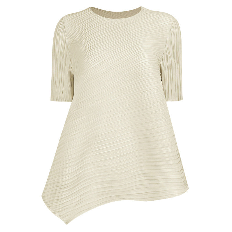 Basic Style Leisure Pullover round Neck Loose Women's T-shirt Top