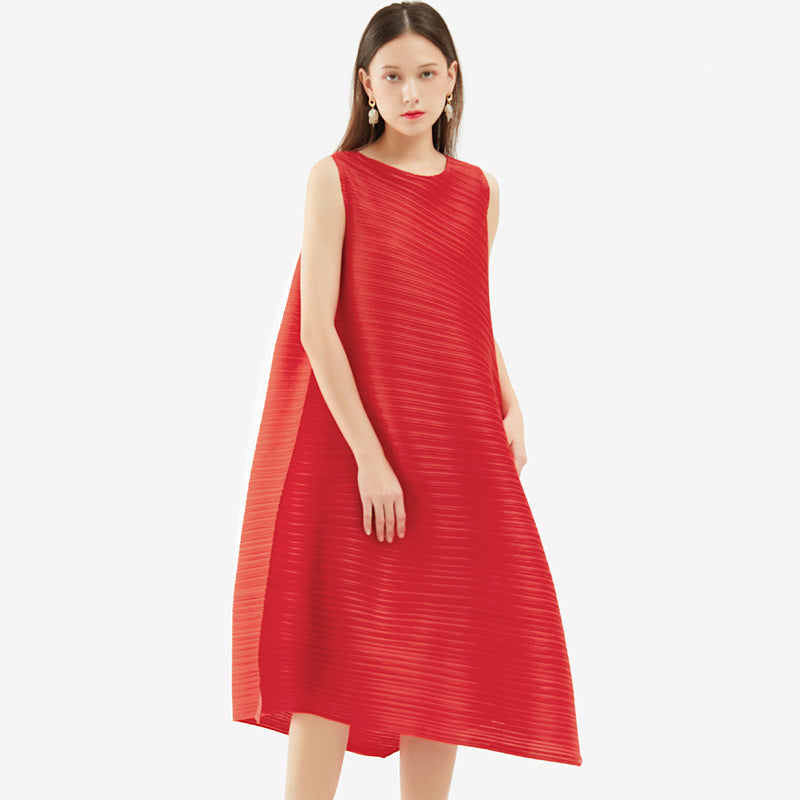 Pleated Dress Casual Style Dress Women Summer Skirt