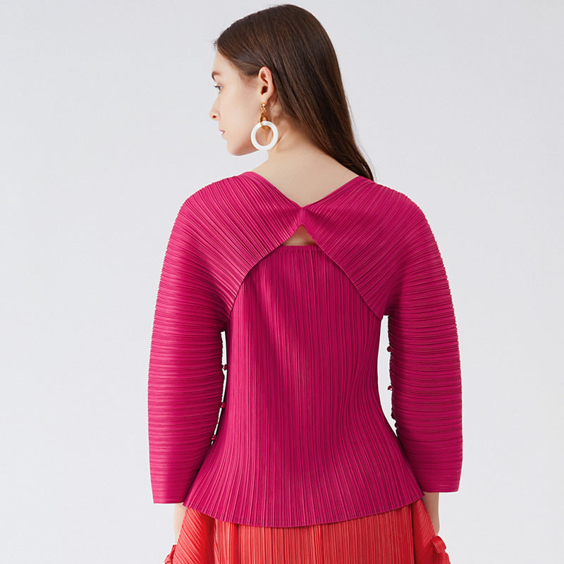 Long-Sleeved T-shirt Women's Slim Split Top Hollow Bottoming Shirt Women's Clothing