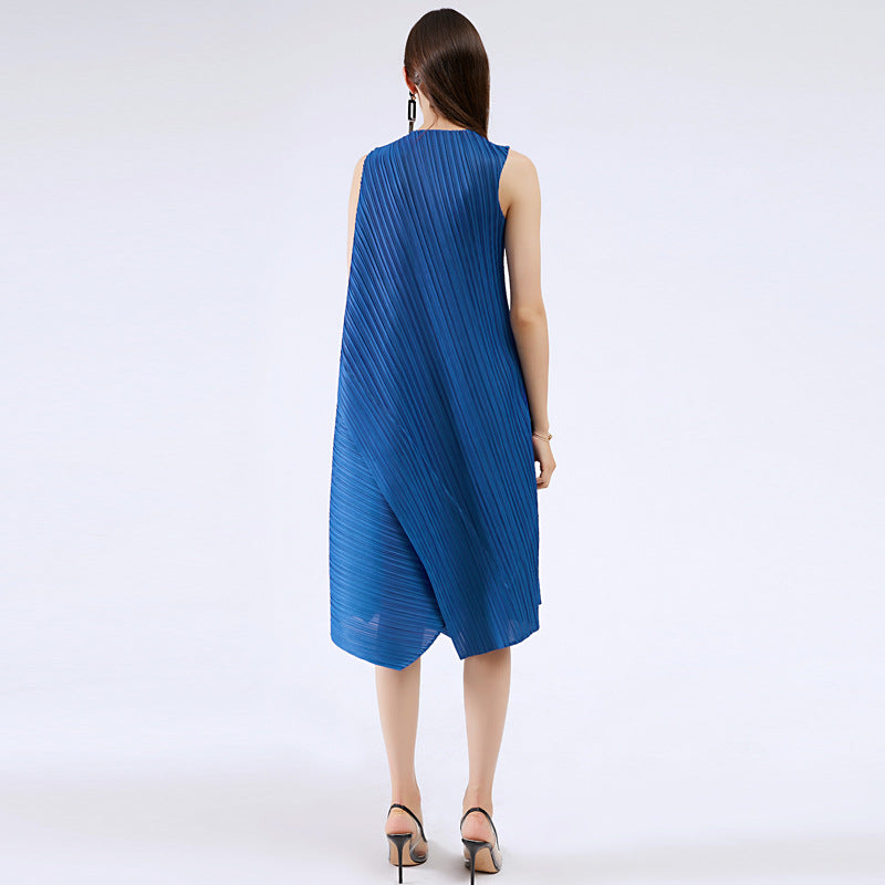 Grade Sense Dress plus Size One Sleeveless Solid Color Loose-Fitting Mid-Length Dress Women